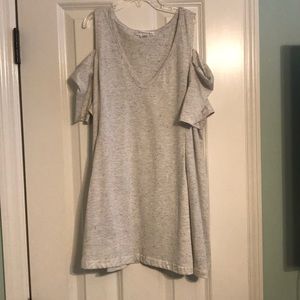 black and white stripe cold shoulder tank.